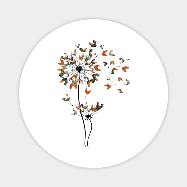 Dandelion Chicken Flower Shirt Floral Chicken Tree Lover Magnet by martinyualiso